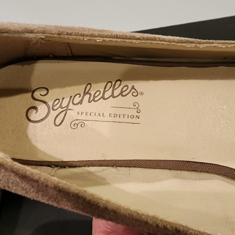SEYCHELLES Special Edition Taupe Suede Leather Flats SIZE 10M - Picture 12 of 14